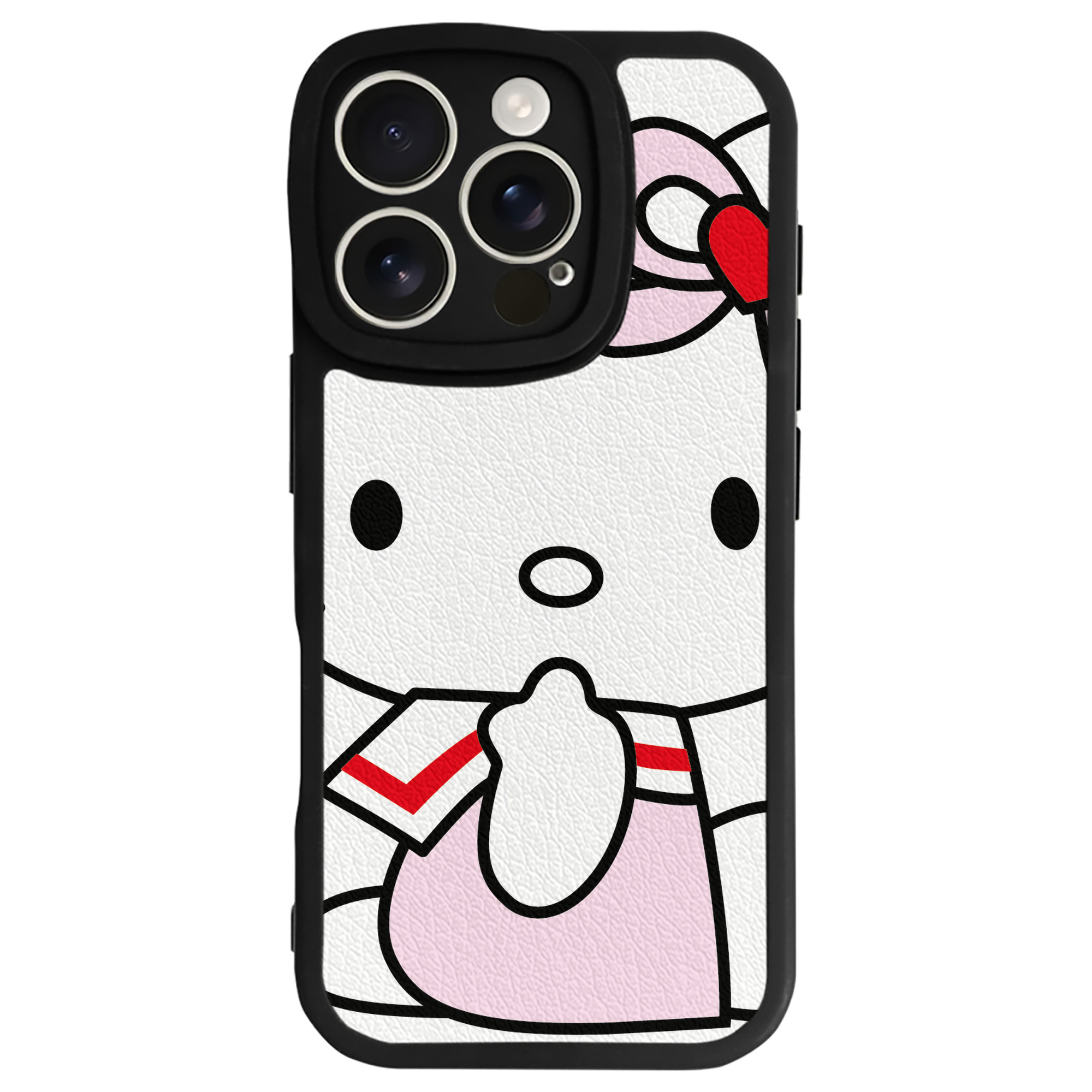 （画像用） Hello Kitty ハローキティ 【iPhone 16シリーズ対応】シリコンスマホケース（レザー調） 材質：シリコン